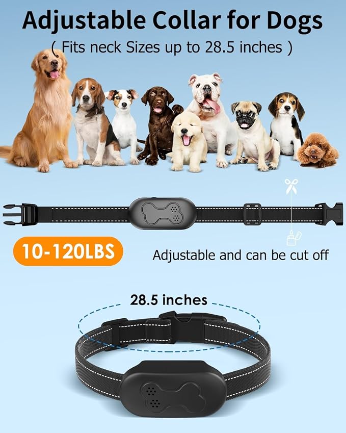Dog Shock Collar with Remote Control for Dogs 10–120lbs, IPX7 Waterproof Dog Training Collar with Security Lock, 4 Safe Training Modes, Rechargeable Long Battery Life for Small Medium Large Dogs Black