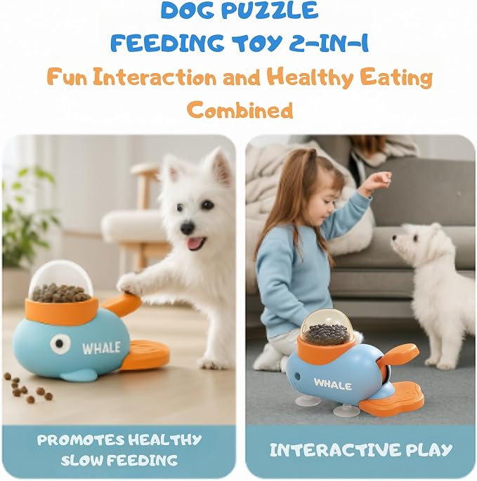 Interactive Dog Toy with Suction Cups, Treat Dispensing Slow Feeder Puzzle for Small & Medium Dogs – Keeps Dogs Busy & Reduces Boredom