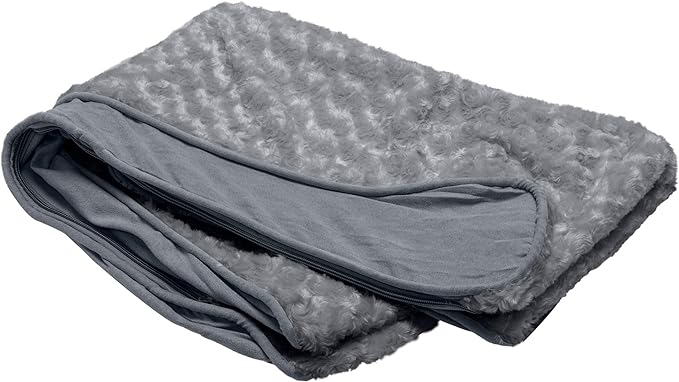 Furhaven Replacement Dog Bed Cover Ultra Plush Faux Fur & Suede Contour Luxe Lounger, Machine Washable - Gray, Giant (XXX-Large)
