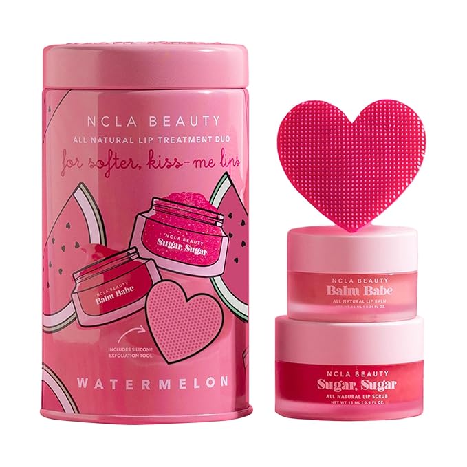 NCLA - Lip Care Set + Lip Scrubber | Clean, Natural, Non-Toxic Beauty (Watermelon)