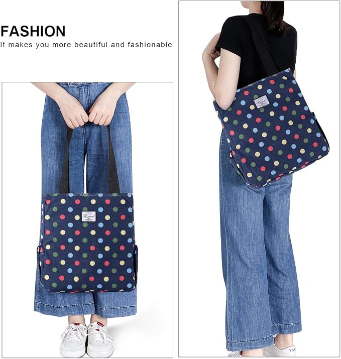 KAMO Floral Tote Bag - Waterproof Lightweight Handbags Travel Shoulder Bag for Hiking Yoga Gym Swimming Travel Beach
