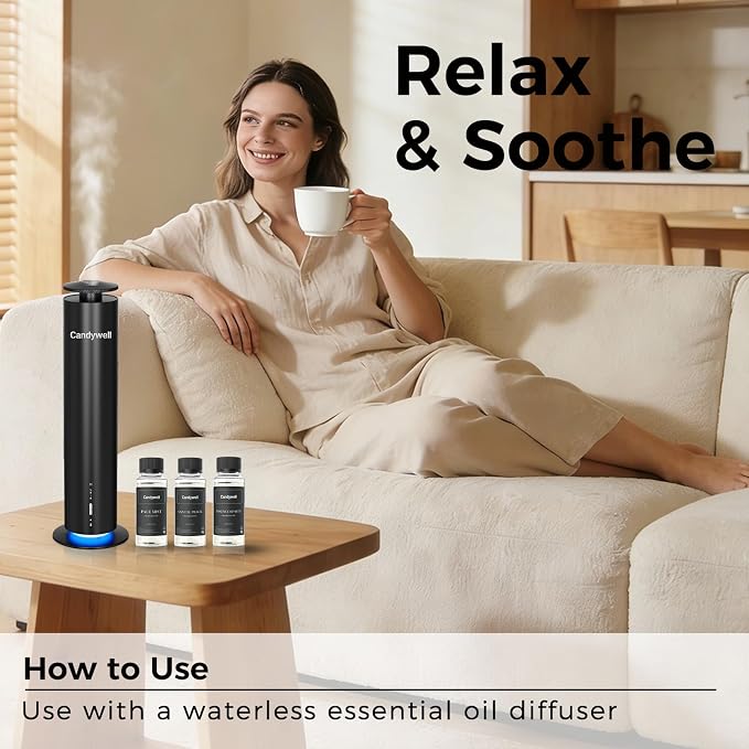 Hotel Diffuser Oil for Waterless Diffusers, Luxurious Relaxing Aromatherapy Scent Essential Oil with Lemon, White Tea, Lily of the Valley, 4 Fl Oz, 120 ML, Pale Mist