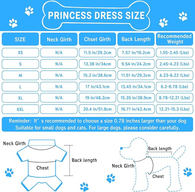TAPBULL Dog Dresses, Fashionable Pet Dog Clothes, Cute Cat Birthday Dress Outfit (Blue/Red/Pink/Pink-Blue/Yellow-Blue 5-Pack), Medium