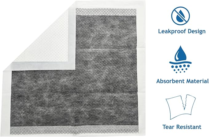Puppy Pee Pads, 22 x 22 Inch 100 Count, Charcoal Dog Wee Wee Training Pads, Leak-Proof Quick Absorb 6-Layer Design for Pet Potty Training, Ideal for Small Puppies, Cats, Rabbits, Guinea Pigs