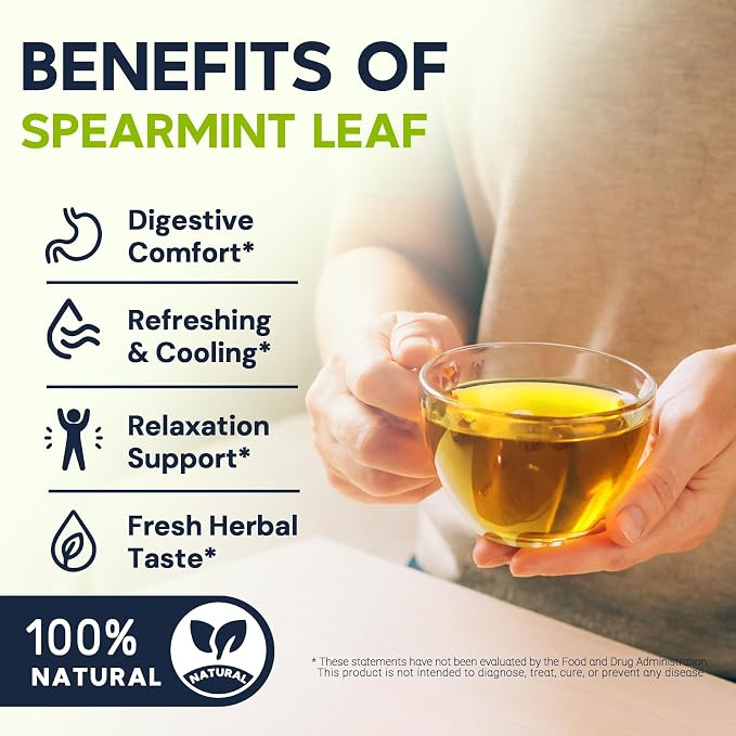 Spearmint Leaf Herbal Tea - Caffeine Free, 120 Teabags