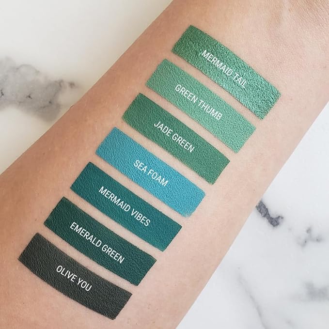 Aromi Green Metallic Liquid Lipstick | Turquoise Teal-Green Lip Color with Shimmery Finish, Vegan, Cruelty-free, Long-lasting, Smudge Proof, Handmade (Mermaid Tail)