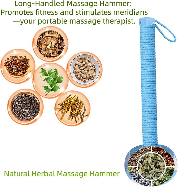 Body Massage Hammer, Manual Back Massager Tool for Body Relief | This Mugwort Massage Hammer Eases Back, Neck & Shoulder Muscle Tension, Perfect for Daily Relaxation at Home and Office