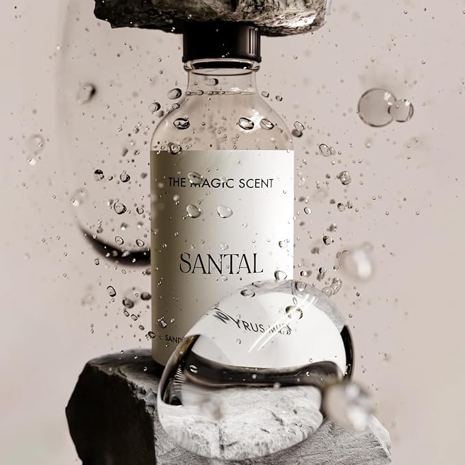 The Magic Scent Santal Fragrance Oil - Diffuser Oil Scent - Cold-Air & Ultrasonic Santal Diffuser Oil - Santal Essential Oil Aroma Diffuser Oils Scents for Home - Sandalwood Oil - 1 fl oz, 30 mL