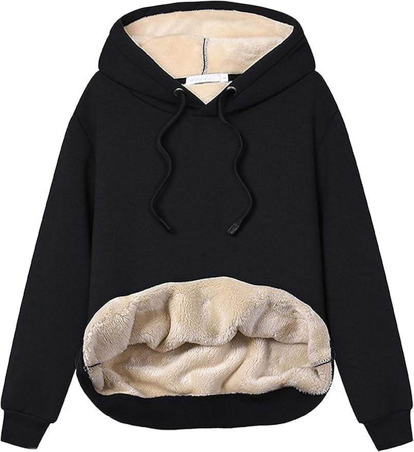 Yeokou Women's Winter Hoodies Pullover Sherpa Fleece Warm Heavyweight Sweatshirt