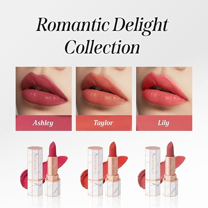 DEARDAHLIA Lip Paradise Effortless Matte Lipstick (Betty) - Vegan Silky Matte Lipstick with Wightness, Long-Lasting and High-Pigment Color, Dahlia Petal-Shaped Tip for Easy Use. 0.11 oz