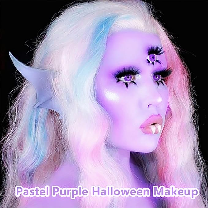Go Ho Cream-Blendable Light Purple Face Paint Stick (1.06 Oz),Full-coverage Pastel Purple Face Body Paint Stick for Adults Children Halloween Cosplay SFX Ursula Makeup,Waterproof Paint Stick