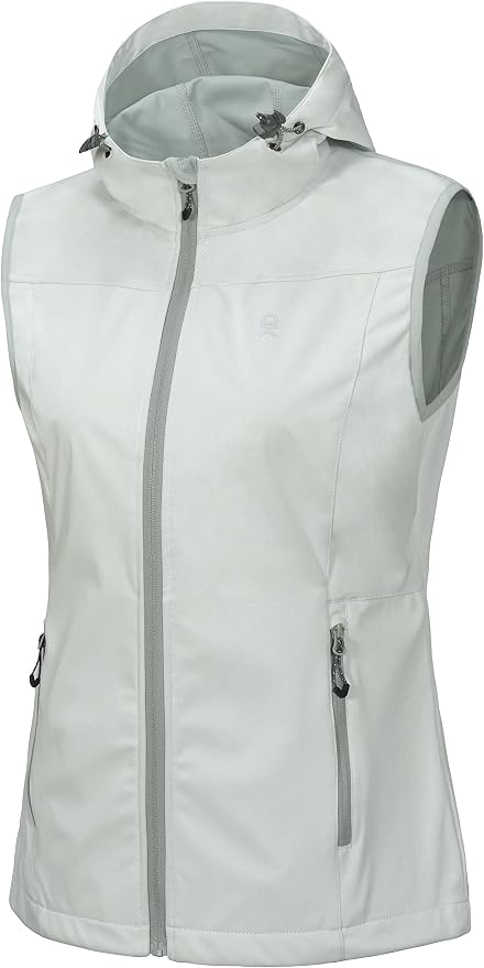 Little Donkey Andy Women's Lightweight Softshell Vest, Windproof Sleeveless Jacket for Running Hiking Travel