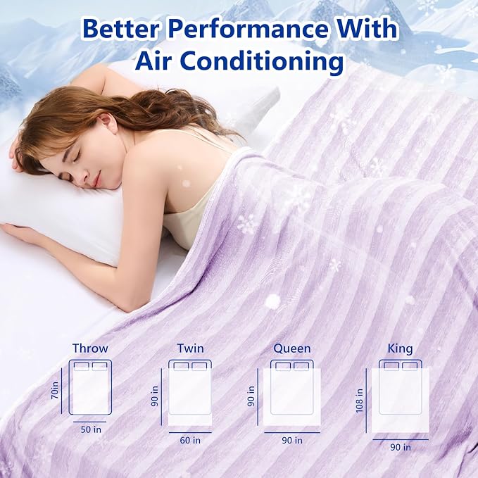 Cooling Blanket 50"x70" Summer Cooling Blanket for Hot Sleepers | Throw Size Arc-Chill Q-Max >0.45 Cool Fiber, Keeps Cool for Night Sweats, Soft Lightweight Sofa Blankets for Kid Adults