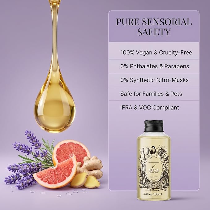 A U R A - Provence Fragrance Oil for Waterless Scent Diffuser - Inspired by L.Labo-Lavande 31 | (3.4 fl oz, 100 ml) Pure Essential Oil Blends for Aromatherapy Diffuser & Hotel Collection Oil Diffuser