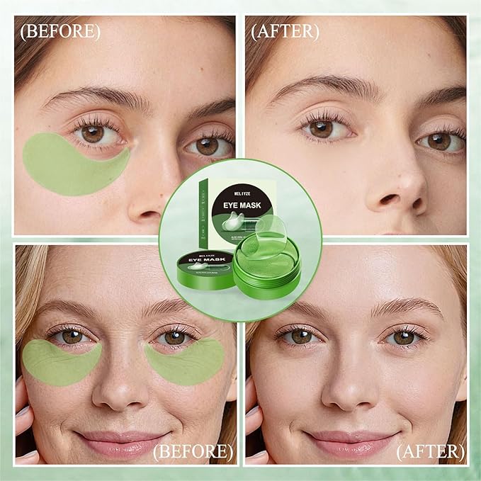 Under Eye Patches for Dark Circles and Puffiness, Aloe Vera Eye Masks 60 Pcs, Anti-Aging Eye Treatment to Reduce Wrinkles & Fine Lines, Hydrating & Firming Under Eye Skin with Natural Ingredients