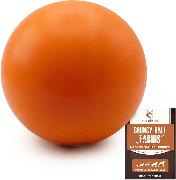 Wildfang® Rubber Dog Toys for Aggressive Chewers, Fabius - Natural Rubber Teether Balls for Dogs, Supports Dental Health, Teething, Outdoor & Indoor Play Dog Toy for All Breeds
