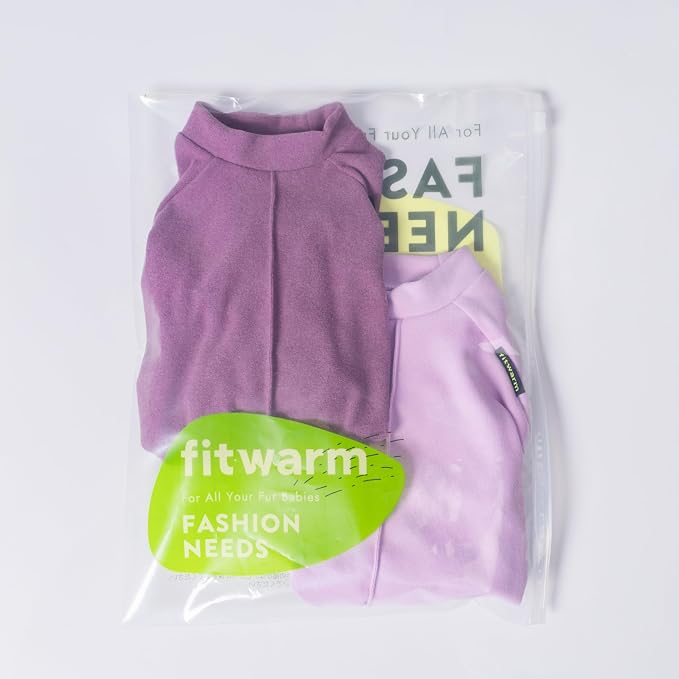 Fitwarm 2 Pack Lightweight Fleece Dog Pajamas, Warm Winter Dog Clothes for Small Dogs Boy Girl, Cozy Pet Onesie with Feet, Violet Purple, XXL