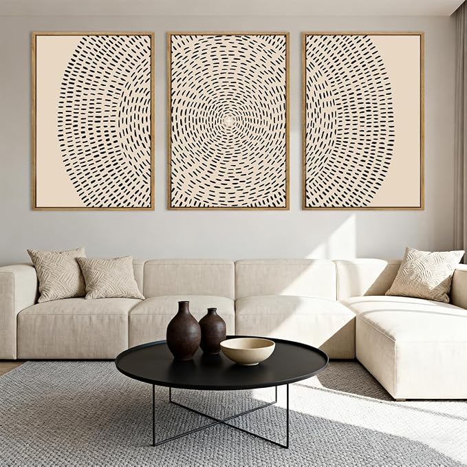 ANHUIB Large Jesus Wall Art 24x36 Inch Jesus Feeds The 5000 Canvas Wall Art Set of 3 Framed Christian Wall Decor Modern Abstract Art Print for Living Room Bedroom Office Home