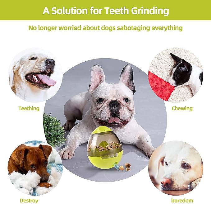 Tumbler Pet Toy, Automatic Pet Slow Feeder Treat Ball, Cat Dog Toy for Pet Increases IQ Interactive, Adjustable Treat Dog Ball Dispensing Dog Toys(Green)