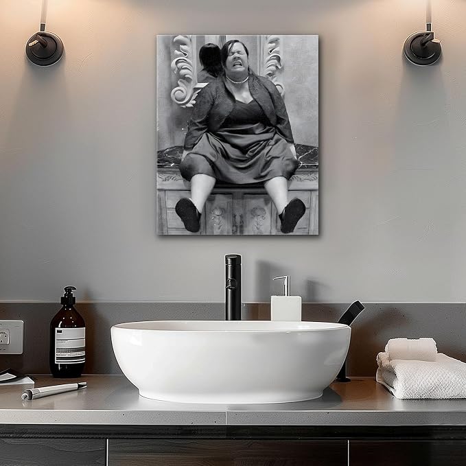 Funny Bathroom Canvas Wall Art, Toilet Paper Humor Poster, 11x14 Inch | Hilarious bathroom comedy decor and modern toilet artwork, gag gift for home, guest bath or office, Humor Style-06