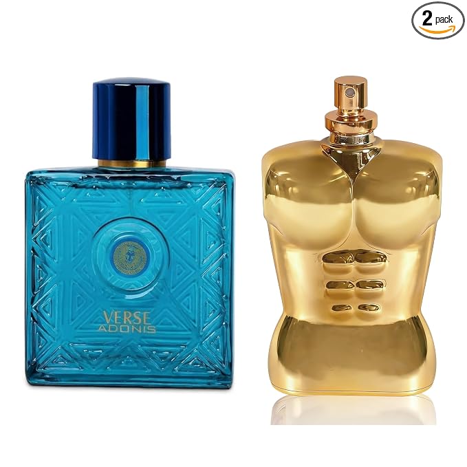 AFLUXE Verse Adonis & Sean Gold Combo Men Cologne 3.4 Fl. Oz Men's Perfume, Modern Combination of Woody & Fresh Scents, Eau De Parfum for Men Verse Adonismen& Best Gift