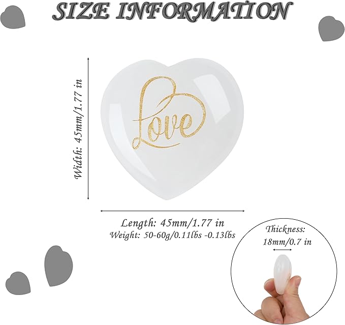 ZHIYUXI 45mm Clear Quartz Crystals Engraved Heart Stone Quartz Crystal Healing Crystals Gift Gemstones Heart Shaped Rocks Polished Stones Gem Gifts for Women Meditation Spiritual Reiki