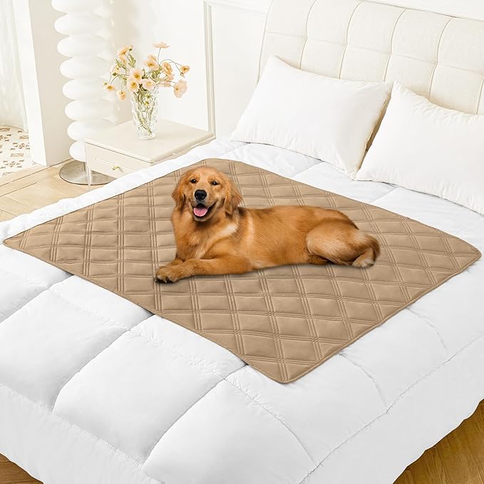 Smiry Waterproof Dog Bed Cover, Reversible Pet Blanket for Sofa Couch | Soft Washable Dog Blanket, Leakproof Couch Cover for Dogs Cats & Furniture Protection, 40x50, Camel/Beige