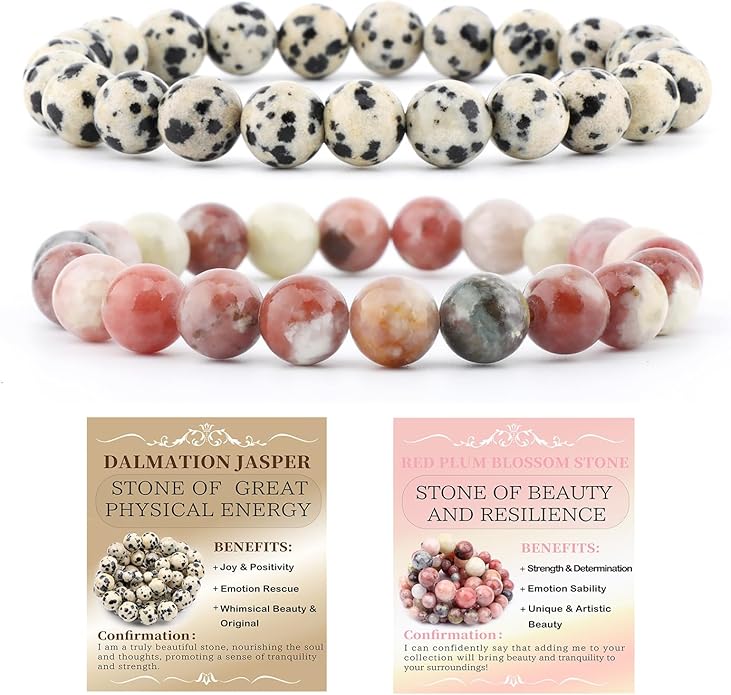 NCB 2.3-Piece 4mm Natural Crystal Gemstone Stretch Bracelets – Handmade Reiki Energy Healing Jewelry for Meditation,Yoga, Unisex