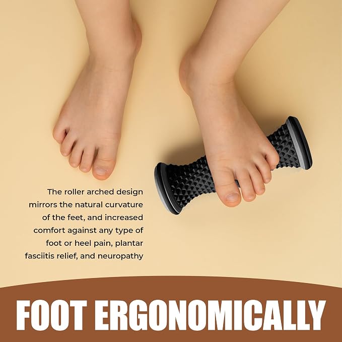Foot Massager Roller - Portable | Arch & Plantar Fasciitis Relief Tool - Deep Tissue Muscle Massage Roller for Feet,Carf, Heel Pain