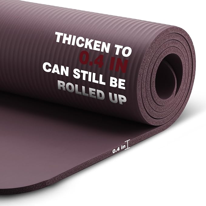 KEEP Extra Thick NBR Yoga Mat for Women & Men, 10mm Thick, 72”x24” Large Exercise Mat with Non-Slip Workout Mat for Yoga, Pilates, Stretching, Meditation – Wide & Cushioned Fitness Mat