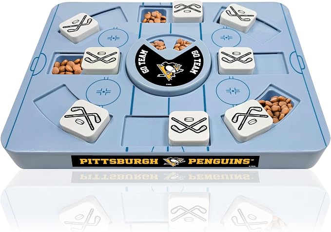 Pets First NHL Pittsburgh Penguins Large Puzzle Toy, New Size, Interactive Dog Treat & Slow Feeding Toy
