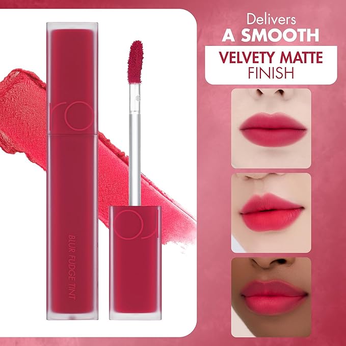 rom&nd BLUR FUDGE TINT #11 Fuchsia Vibe: K-Beauty Velvety Matte Liquid Lip Stain for Effortless Blurring, Long-Lasting Comfort & Vibrant Red-Blue Tone