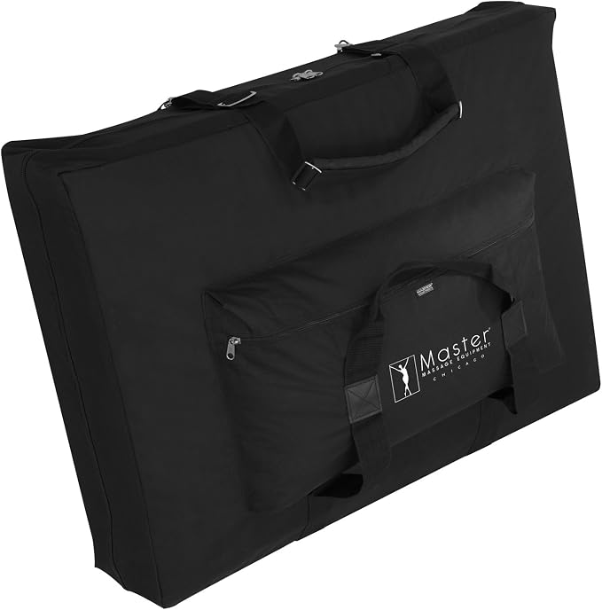 Master Massage 30" Balboa Portable Massage and Exercise Table Beauty Bed in Black Luster with Ambient Lighting System