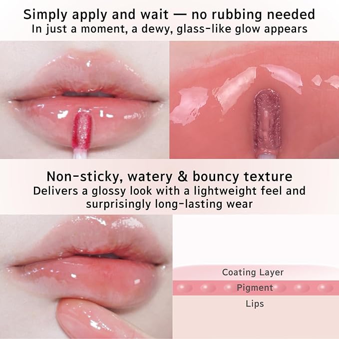 BBIA Lucky Shine Tint – Glass-like High-Glossy & Glowy Lip Stain Soft Muted Color Naturally Moisturizing & Plumping Comfortable Texture Long-Lasting Non-Sticky Korean Makeup (06 LUCKY ROSY)