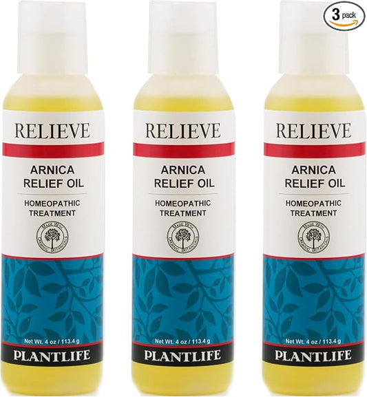 Plantlife Arnica Relieve Oil 3 Pack - Relieve Products are a Homeopathic Solution for Everyday Use - Works Quickly and Effectively - Made in California