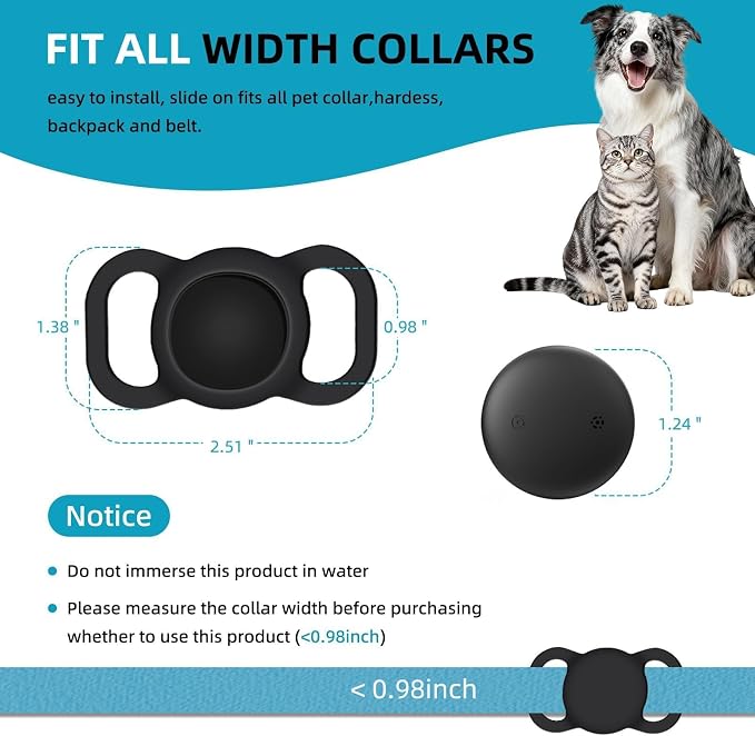 Android Smart GPS Dog Collar, Mini Pet Activity Tracker No Monthly fee | GPS Cat Collar Android Finder Tag, Anti-Lost Locator for Pets, Kids, Vehicles, items 1 Pack