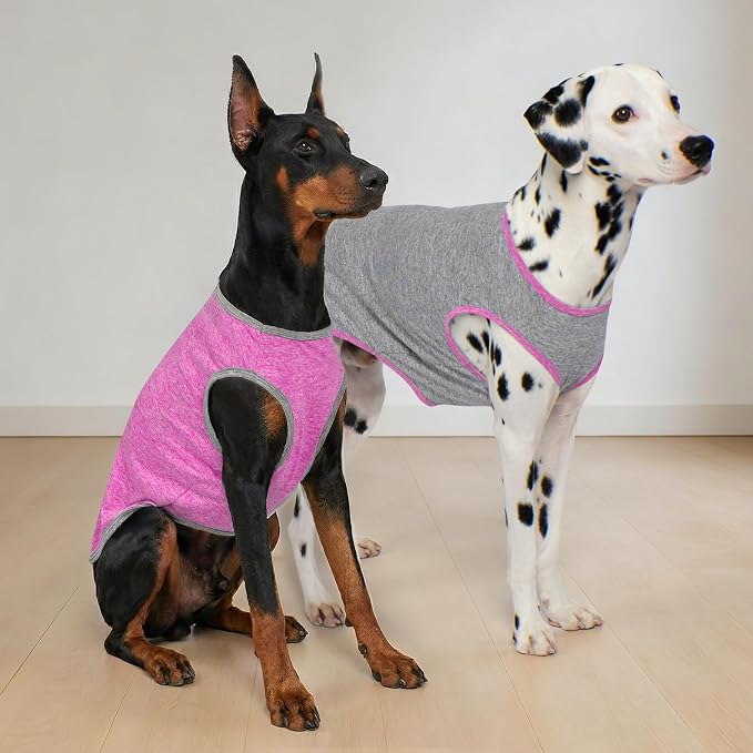 KYEESE 2Pack Dog Shirt for Medium Dogs Sun Protection Tank Top for Summer | Reflective for Safety, Lightweight & Breathable, Shedding Control, Skin-Friendly for Sensitive Dogs, Easy On/Off, Quick Dry