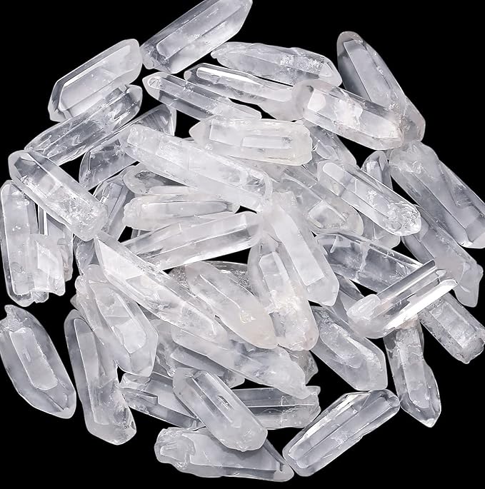 DUQGUHO Clear Quartz Crystals Points Bulks Healing Crystal Stones Irregular Shape Raw Quartz Points Crystal Wand for Jewelry Making Polishing Cabbing Reiki Energy Balance 0.8-1.6" 0.22 lb