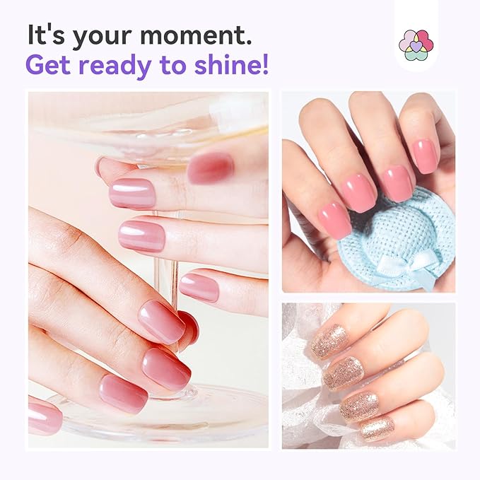 SAVILAND Nude Nail Polish Set: 6Pcs Classic Neutral Glitter Colors Quick Dry Nail Polish Fall Winter Mini 12-Free Fingernail Polish Vegan Nail Toes Lacquer DIY Manicure Women Gift Home Use