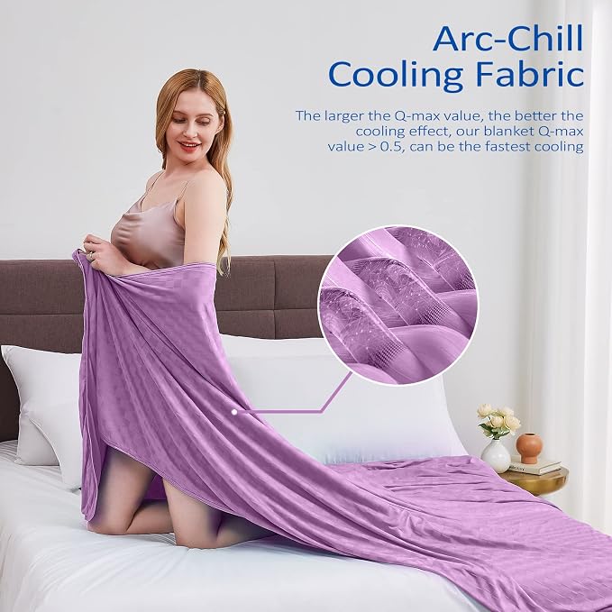 Cooling Blanket, Summer Cooling Blankets for Hot Sleepers, Arc-Chill Q-Max>0.5 Cool Fiber, Oeko-TEX 100% Certified, Soft, Breathable, Double-Side Bed Throw,Keep Cool for Adults Kids 90"x90"