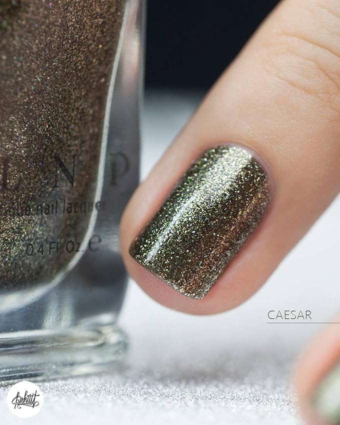 ILNP Caesar - Deep Olive Holographic Metallic Nail Polish