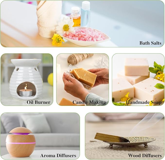 PHATOIL 10Pcs Fruity Fragrance Oil Set, Coconut, Cherry, Apple, Strawberry, Mango Oils for Candle Making, Freshie Scents for DIY Soap Making, Diffuser Oil Scents Set