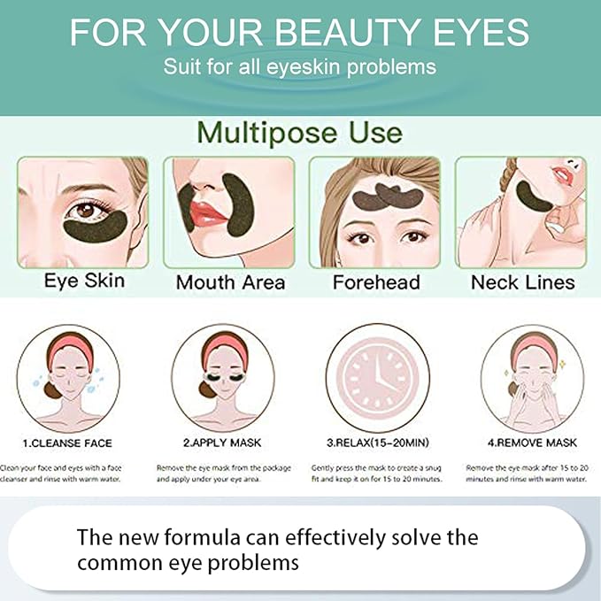 Under Eye Mask Patches, 30 Pairs Collagen Hydrating Moisturizing Smoothing Gel Pads for Puffy Eyes Bags,Dark Circles,Puffiness,Fine Lines,Wrinkles,Anti-Aging Blueberry