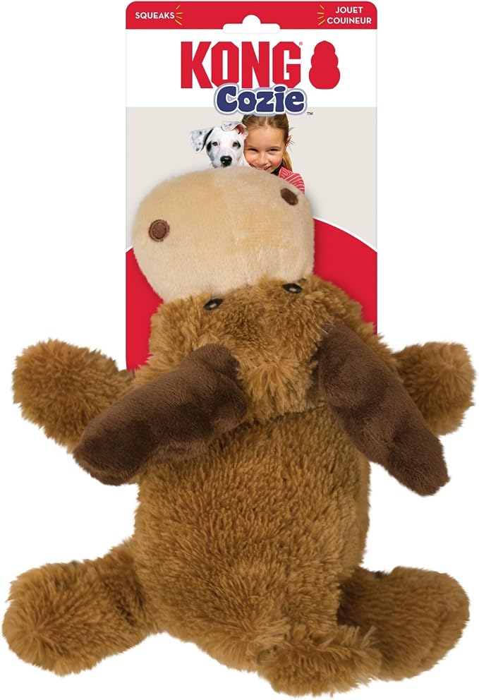 KONG Cozie Plush Dog Toy with Squeaker (Marvin the Moose, X Large)