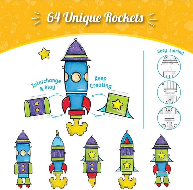 Imagimake Window Art for Kids - Rocket | Suncatcher Kits for Boys, Arts and Crafts for Ages 5-7 | Toys for Boys & Girls Ages 6-8-10-12 | Fun Christmas Gifts Toys for Kids Ages 5 6 7 8 9 10 11 12