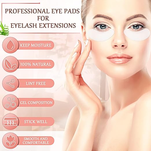 120 Pairs Under Eye Gel Pads Natural Eyelash Extension Gel Pads Patches Kit for Eyelash Extension Supplies Bulk Beauty Tools, Fit Most Eye Shape