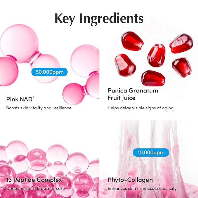 EQQUALBERRY NAD+ Peptide Boosting Cream – NAD+ 5% & 13 Peptides Anti-Aging Face & Body Cream | Firming & Lifting Pink Neck Cream for Sagging Skin (1.69 fl.oz / 50ml)