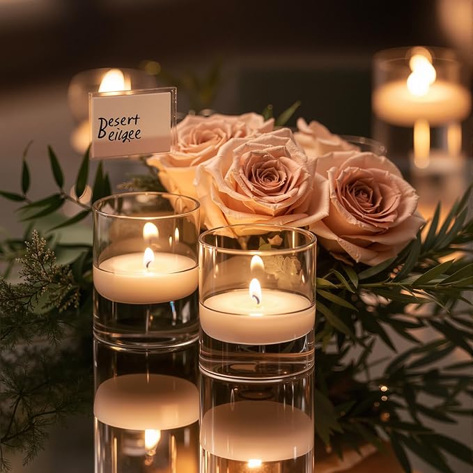 12pcs 4 Inch Clear Glass Cylinder Vases for Centerpieces | Small Flower Vases for Wedding & Home Decor, Hurricane Floating Candle Holders for Table & Shelf