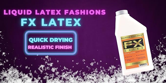 Liquid Latex - Face and Body Paint, Ammonia Free, Easy On and Off, Cosplay Makeup, Create Professional Monster, Zombie Arts 16 Oz (Orange)