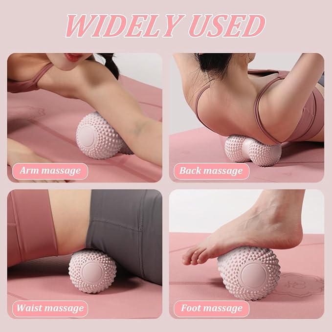 Peanut Massage Ball for Deep Tissue, Trigger Point Therapy, Myofascial Release – Double Lacrosse Foam Roller for Back, Neck, Foot, Muscle Relief, Yoga & Physical Recovery (Black)